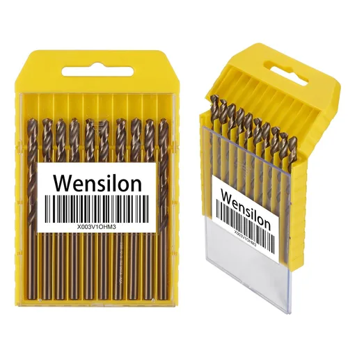 Miniatura 6 de Wensilon Broca de cobalto de 1/2 pulgada (5 unidades), juego de brocas de metal M35 HSS para madera, metal duro, acero inoxidable, acero cobalto M35