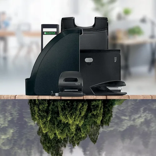 Miniatura 9 de Leitz NeXXt 50100055 - Perforadora de 10 hojas A4, 100% reciclable, acero y plástico reciclado, compensado con CO2, ecológico, rango de reciclaje
