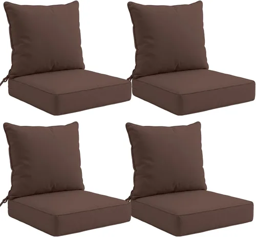 Miniatura 16 de EAGLE PEAK Juego de cojín para asiento profundo de patio al aire libre, 25 x 25 x 5 pulgadas, cojín de respaldo para silla de 2 piezas, juego de 2