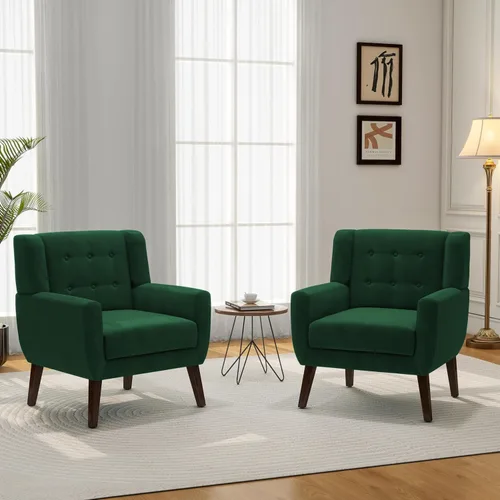 Miniatura 38 de Silla decorativa, sillas de tela moderna de mediados de siglo con brazos para sala de estar, cómodo sillón tapizado para dormitorio, sala de espera