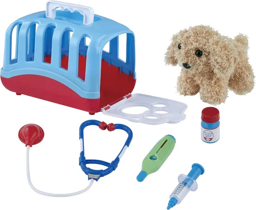 My World My Play - Juego de veterinario con cachorro y accesorios, juego de veterinario para examinar y tratar, juego de 6 piezas que incluye