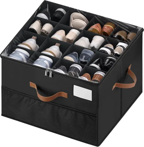 Miniatura 13 de Organizador de zapatos para armario, 1 paquete contenedor de almacenamiento de zapatos con divisores ajustables, organizador de almacenamiento