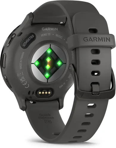 Miniatura 7 de Garmin Venu 3S Advanced Fitness and Health Tracker Smartwatch con bisel de acero inoxidable pizarra con caja gris guijarro y banda de silicona