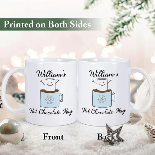 Miniatura 2 de COLBEAR Taza de café de Navidad con nombre personalizado, cerámica de 11 onzas, taza de cacao caliente personalizada, regalo para niños, apto