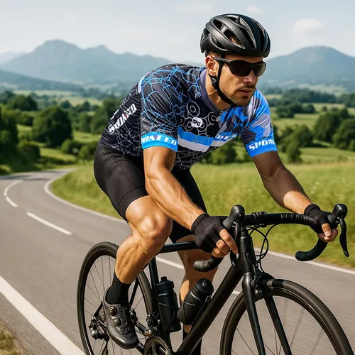 Miniatura 37 de sponeed - Jerséis de ciclismo para hombre, tops, camisas de ciclismo, manga corta, atuendo de ciclismo, chaqueta de ciclismo de cierre completo