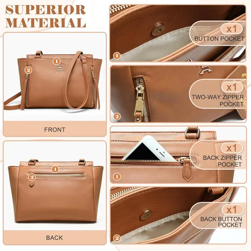 Miniatura 5 de Miss Fong - Bolso pequeño cruzado para pañales, bolsos cruzados para pañales, bolso para pañales con 7 bolsillos, 2 bolsillos aislados y correa