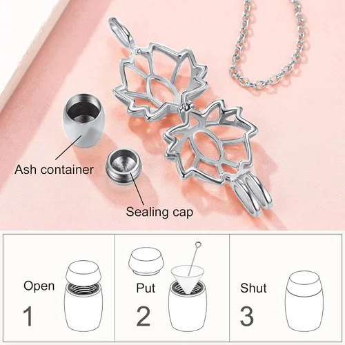 Miniatura 204 de FindChic Collares personalizados con urna para cenizas, barra vertical, gato, luna, reloj de arena, garra de perro, acero inoxidable, chapado en oro