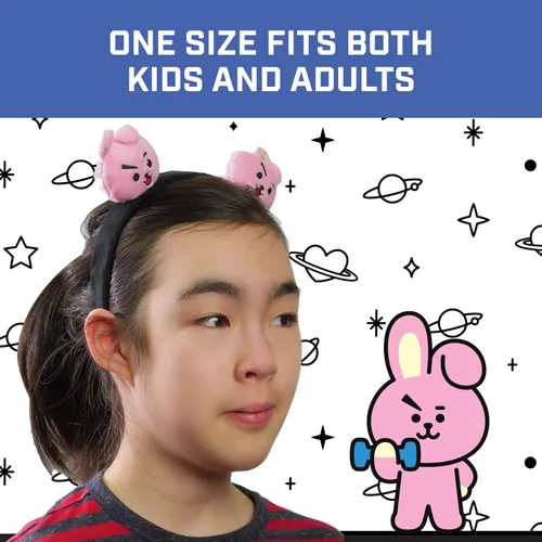 Miniatura 10 de Concept One BT21 LINE FRIENDS - Diadema bordada de felpa 3D para mujer, Chimmy