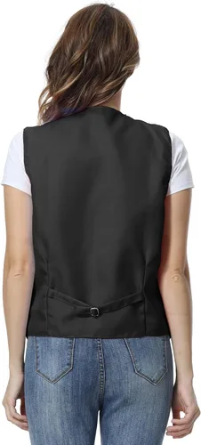 Miniatura 4 de TOPTIE Chaleco unisex con botones para uniforme de trabajo
