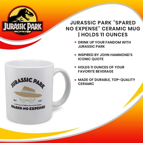 Miniatura 6 de Surreal Entertainment Jurassic Park - Taza de café de cerámica sin gastos Colección oficial de la película Steven Spielberg Taza de gran