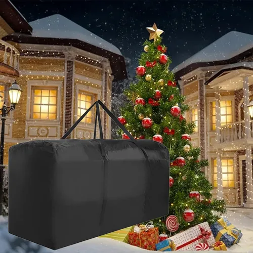 Miniatura 2 de Firlar Bolsa de almacenamiento grande para árbol de Navidad, contenedor de almacenamiento de tela Oxford resistente de 48 pulgadas con asas