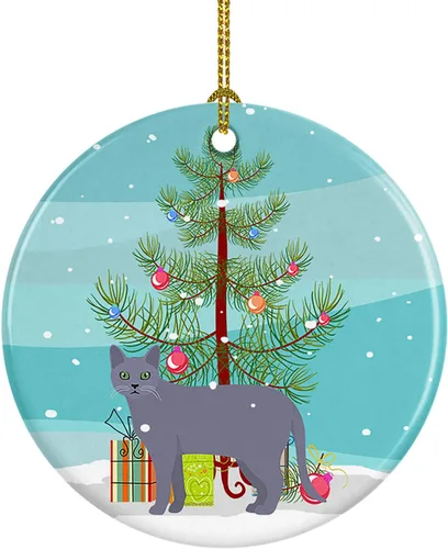 Miniatura 23 de Caroline's Treasures Adorno de cerámica con texto en inglés "Merry Christmas" para colgar en el árbol de Navidad, decoración para el hogar, Navidad