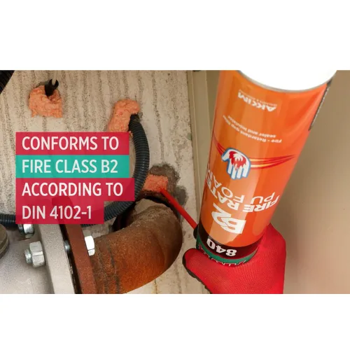 Miniatura 3 de Akfix 840P Espuma de Poliuretano Expansiva Ignirresistente en Aerosol (1x25.3 Oz.) - Espuma de Sellado Naranja para Ventanas y Puertas, Pinturizable