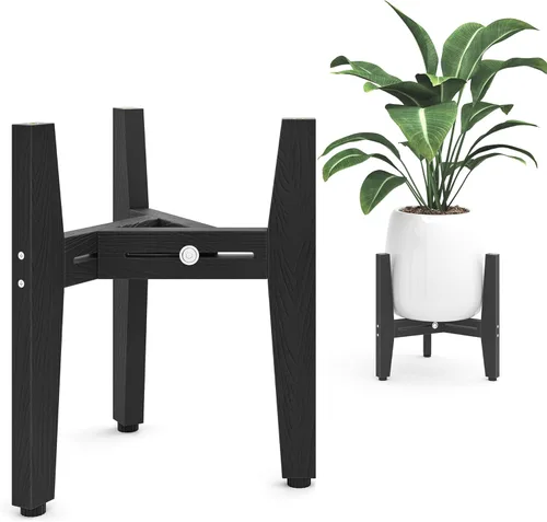 LUE BONA HDPS - Soporte para plantas para interiores y exteriores, soporte moderno ajustable de mediados de siglo para plantas de 8 a 12 pulgadas,