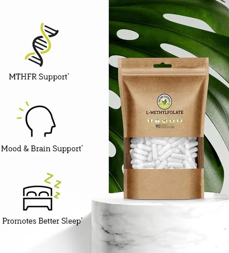 Miniatura 4 de DSO L Metilfolato de 15 mg (suplemento de 5 MTHF) – 90 cápsulas veganas (15 mg) – Suplemento de metilfolato activo L para el control
