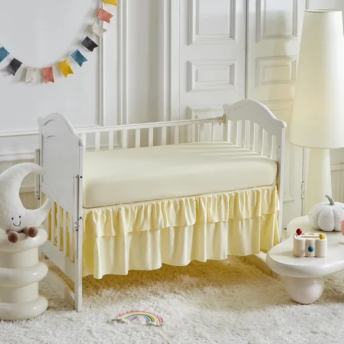 Miniatura 3 de UOZZI BEDDING - Juego de ropa de cama para cuna de 3 piezas con edredón acolchado con volantes para bebé, con sábana ajustada y almohada - Ropa