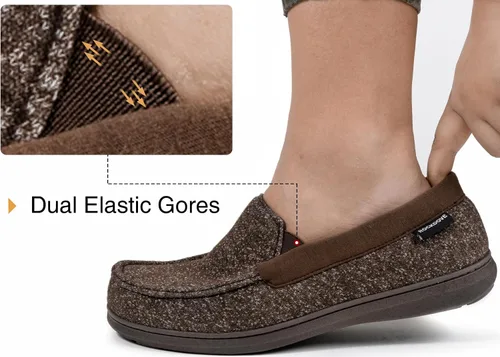 Miniatura 6 de RockDove Pantuflas tipo mocasín de espuma viscoelástica Tweed para hombre