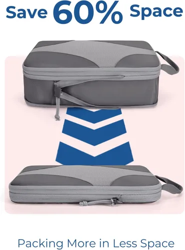 Miniatura 4 de BAGSMART Cubos de embalaje de compresión para viajes, organizador de equipaje comprimible para cruceros, artículos esenciales de viaje ligeros
