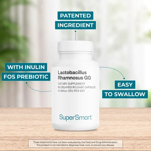 Miniatura 3 de Supersmart - Lactobacillus Rhamnosus GG 10 mil millones de UFC por día (probiótico LGG con inulina) - Apoyo digestivo e inmunológico - Salud