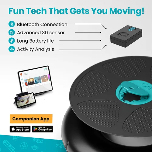 Miniatura 5 de GoBalance Board - Tabla de equilibrio habilitada para la aplicación. Sensor Bluetooth inteligente, 12 juegos interactivos gratis: entrenamiento
