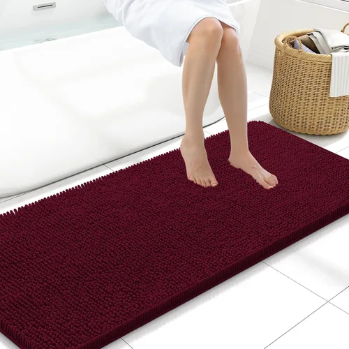 Miniatura 51 de Arotive Alfombras de baño de felpilla extrasuaves y absorbentes, de 24 x 16 pulgadas, lavables a máquina, parte trasera de goma antideslizante
