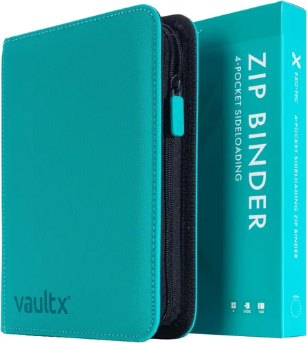 Miniatura 10 de Vault X Carpeta de 4 bolsillos con cremallera para tarjetas, 160 tarjetas, material de álbum Exo-Tec premium, 20 páginas de carga lateral, carpeta