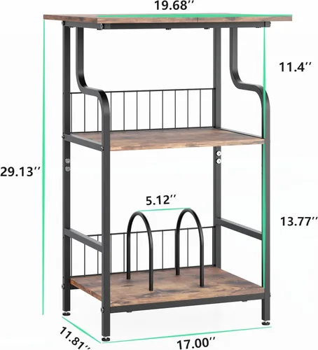 Miniatura 3 de Soporte para tocadiscos, mesa para tocadiscos de 3 niveles, almacenamiento de discos de vinilo con escritorio extragrande, mesa auxiliar para discos
