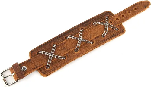 Miniatura 6 de HZMAN Pulseras de cuero marrón Pulsera de cuero para hombre Pulsera ajustable Pulsera de regalo de joyería