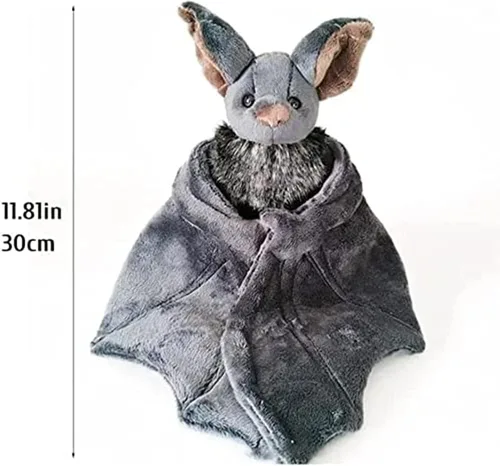 Miniatura 6 de Enivtfz Juguetes de Peluche de Murciélago Grande de 12", Animal de Peluche Murciélago Gótico Espeluznante Murciélagos Realistas Muñeco de Peluche