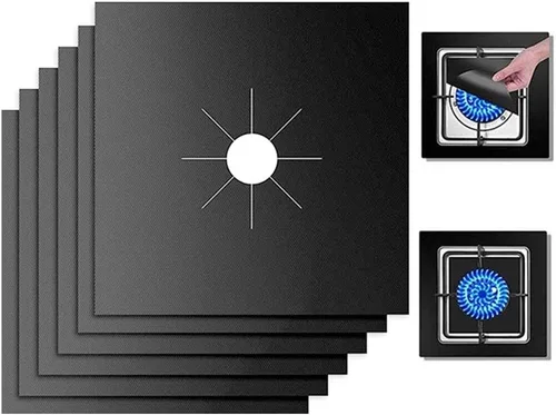 Paquete de 10 fundas para quemadores de estufa de doble grosor, reutilizables, antiadherentes, resistentes al calor, protectores de gas para cocina