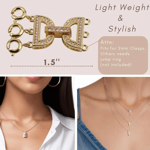 Miniatura 3 de VeekyVicky Necklace Layering Clasps Gold and Silver
