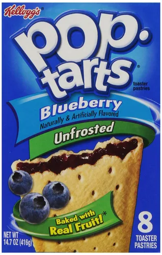 Kellogg's Pop-Tarts - Pasteles tostadores de arándanos esmerilados, 8 unidades (paquete de 2)