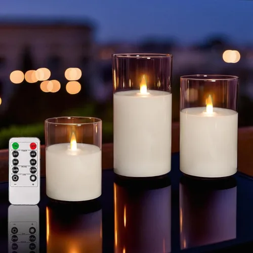 Miniatura 21 de Velas de té recargables sin llama con temporizador remoto y base de carga, velas LED que funcionan con pilas, velas USB para otoño, boda, Navidad