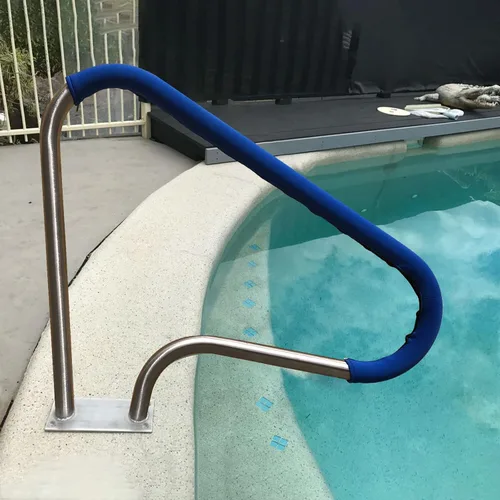 Miniatura 8 de 304SS Pasamanos de piscina con cubierta azul antideslizante - Barandilla de piscina enterrada de 30 x 22 pulgadas