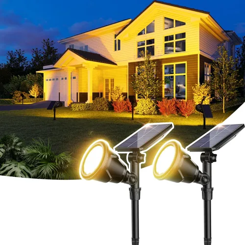 Miniatura 11 de ROSHWEY Focos solares para exteriores, focos de 600 lúmenes, impermeables, iluminación exterior de inundación para entrada, patio, jardín, paisaje