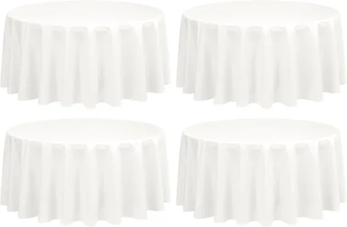Miniatura 30 de Showgeous Paquete de 4 manteles rectangulares de poliéster de 60 x 102 pulgadas, resistentes a las arrugas, lavables, para bodas, mesas de comedor