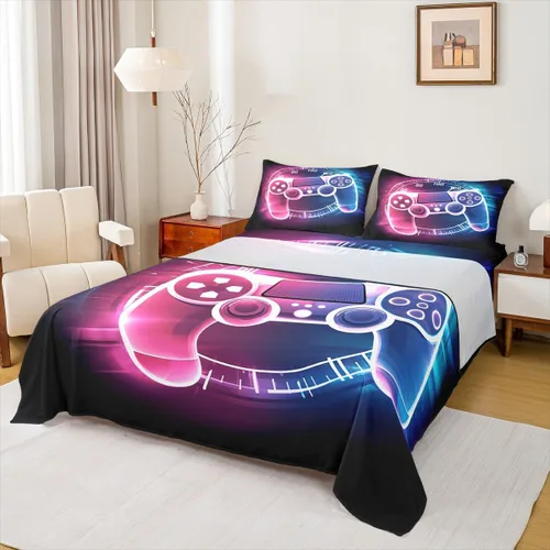 Miniatura 23 de Castle Fairy Juego de sábanas de motocross tamaño twin, juego de ropa de cama verde con diseño de panal ombré, decoración de habitación de niños