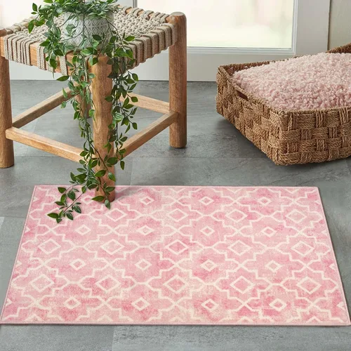 Miniatura 21 de Moynesa Alfombra marroquí lavable de 2 x 3 pulgadas, pequeña, azul, para cocina, baño, suave, antideslizante, de pelo bajo, moderna, geométrica