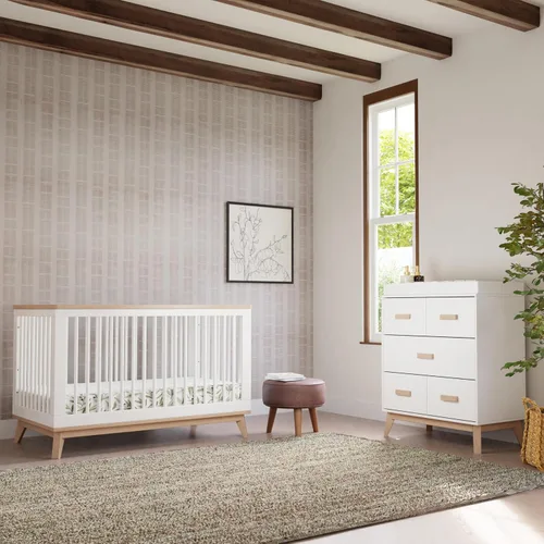 Miniatura 7 de Babyletto Scoot 3 en 1 cuna convertible con kit de conversión de cama infantil, Cuna Blanco y natural.