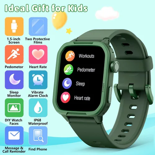 Miniatura 2 de Reloj inteligente para niños para niño y niña, relojes para niños con 19 modos deportivos, frecuencia cardíaca, monitor de sueño, podómetro, reloj