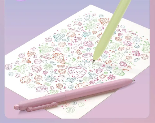 Miniatura 5 de WRITECH Bolígrafos de gel de punta fina: tinta multicolor retráctil de 0.5mm, 8 unidades, clic silencioso, sin manchas, escritura extra suave, punta