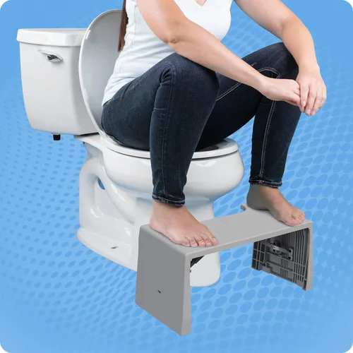 Miniatura 11 de Squatty Potty Porta Traveler Taburete plegable de inodoro para viajes, 7" de altura, gris