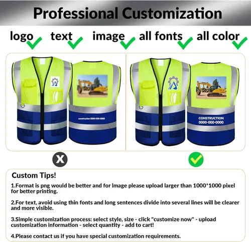 Miniatura 2 de BeautyWill Chaleco de seguridad personalizado con logotipo Clase 2 Chaleco reflectante de alta visibilidad Chaleco de trabajo protector