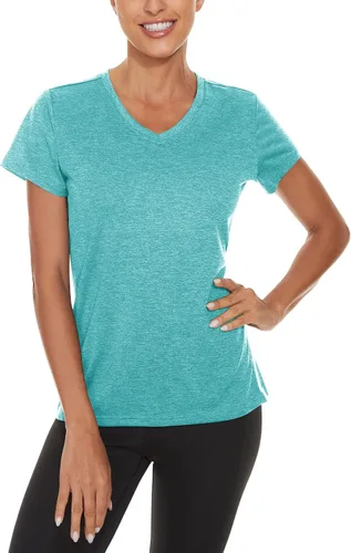 Miniatura 4 de TACVASEN Camisetas de manga corta para mujer, ligeras, de secado rápido, para senderismo, para exteriores