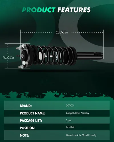 Miniatura 4 de SCITOO Conjunto completo de puntal rápido para Jeep Commander 2005-2010 para Jeep Grand para Cherokee (par delantero) Amortiguadores para Jeep