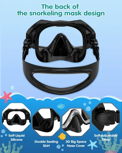 Miniatura 4 de WSTOO Kids Swim Goggles with Nose Cover to Prevent Water Inhaling, Anti-Fog Leak-Proof Swimming Mask for Boys Girls Age 5-12