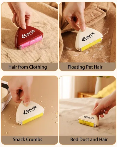 Miniatura 6 de Good Life - Rodillo de pelusa portátil, lavable, reutilizable, para pelo de mascotas, extrapegajoso, removedor de pelusas para ropa, viajes, pelo
