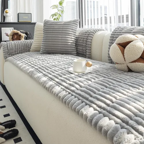 Miniatura 10 de Funda para sofá, fundas de sofá para perros, lavables, antideslizantes, a rayas, para sofá seccional, protector de muebles para forma de L