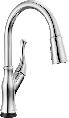 Miniatura 13 de DELTA Ophelia - Grifo de cocina de oro cepillado con pulverizador extraíble, grifo de fregadero de cocina de un solo agujero moderno, una sola