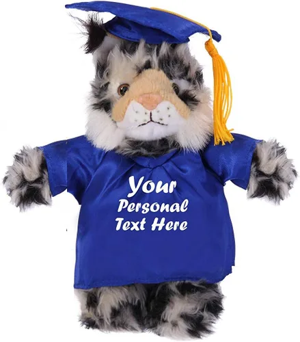 Miniatura 2 de Plushland Juguetes de peluche de 8 pulgadas, regalos de regalo para el día de graduación, texto personalizado, nombre o logotipo de tu escuela